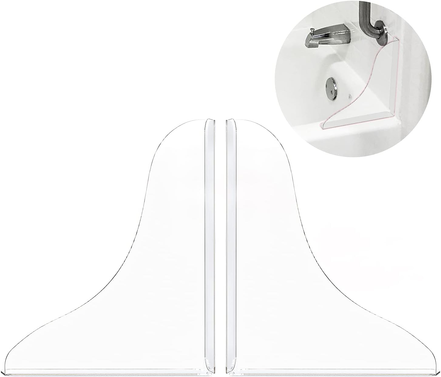 MAYCREATE Bathtub Shower Splash Guard, Thickened Acrylic Shower Splash Guard, Splash Guard for Bathtub Self-Adhesive & Prevent Shower Water from Splashing Out MAYCREATE Bathtub Shower Splash Guard, Thickened Acrylic Shower Splash Guard, Splash Guard for Bathtub Self-Adhesive & Prevent Shower Water from Splashing Out